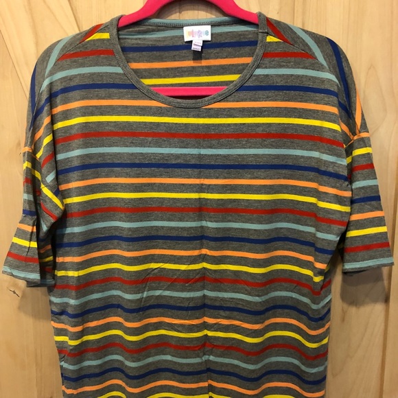 LULAROE Irma Stripe Tee Shirt Size XXS - Picture 4 of 8